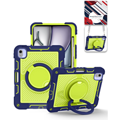 Multi-Functional Rugged Swivel Stand Case with Shoulder Strap (NAVY BLUE) for iPad Air 13 (2024 / 2025 / 2026) (Only Ground Shipping)