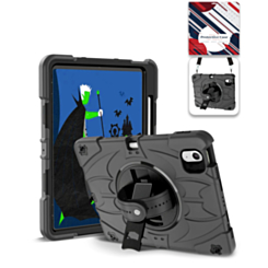 Rugged Tablet Case with Rotating Stand & Shoulder Strap (BLACK) for iPad Air 13 (2024 / 2025 / 2026) (Only Ground Shipping)