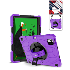 Rugged Tablet Case with Rotating Stand & Shoulder Strap (PURPLE) for iPad Air 13 (2024 / 2025 / 2026) (Only Ground Shipping)