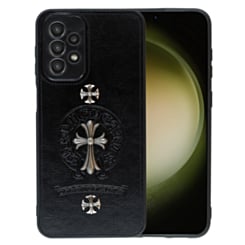 Galaxy A23 4G/5G Leather Case with Metal Ornaments - CROSS (Only Ground Shipping)