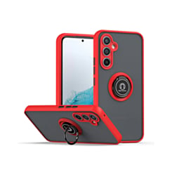 Galaxy A34 5G Hard PC Rear / Soft TPU Colorful Border Case with I-ring Holder - RED (Only Ground Shipping)