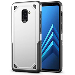 Armor Dual Layer Impact Shockproof Cover-SILVER for Galaxy A8 Plus 2018 (Only Ground Shipping)