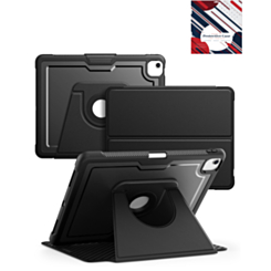 Magnetic Leather Case with Rotating Stand & Pen Holder - BLACK for iPad Air 4/5/6/7 / Pro 11 (2018/2019/2020/2021/2022)/ (Only Ground Shipping)