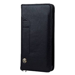 Galaxy A20E Luxury Leather Wallet Case with Credit Card Slot-BLACK (Only Ground Shipping)