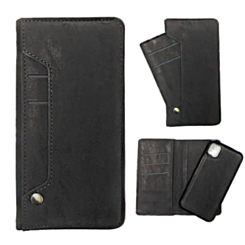 Genuine Leather Magnetic Wallet Case with Credit Card Slot - BLACK for iPhone 11 Pro (Only Ground Shipping)