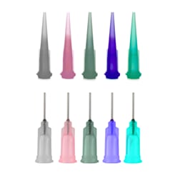 TT Tapered Plastic Dispensing Tips (Pack of 5) and Stainless Steel Blunt Dispensing Needles (Pack of 5) for Fluid Dispenser (14g / 16g / 18g / 20g / 21g)