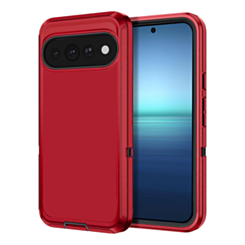 Heavy Duty Case for Google Pixel 9 / 10 / 11 / 9 Pro / 10 Pro / 11 Pro (Red & Black) (Only Ground Shipping)