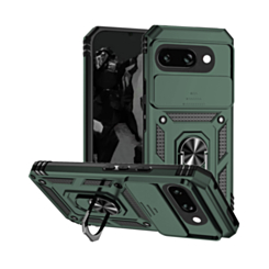 Dual Layers Hybrid Case with Metal Ring And Camera Protector - DARK GREEN Google Pixel 9A (Only Ground Shipping)