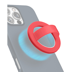 Silicone Magnetic Mount 360 Rotation Finger Smartphone Stand -RED (Only Ground Shipping)