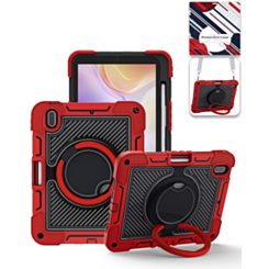 Multi-Functional Rugged Swivel Stand Case with Shoulder Strap (RED) for iPad 10 2022 (10.9") / iPad 11 (A16) (Only Ground Shipping)