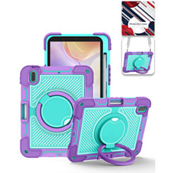 Multi-Functional Rugged Swivel Stand Case with Shoulder Strap (PURPLE) for iPad 10 2022 (10.9") / iPad 11 (A16) (Only Ground Shipping)