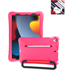 Kids Shockproof Tablet Case with Rotating Handle Stand (HOT PINK) for iPad 10.2" (7th / 8th / 9th) / Air 3 / Pro 10.5 (Only Ground Shipping)