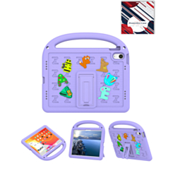 Shockproof Handle Case with Charms (PURPLE) for iPad 10 2022 (10.9") / iPad 11 (A16) (Only Ground Shipping)