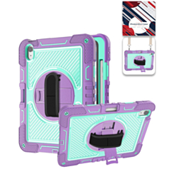 360 Rotating Hand Strap & Kickstand Case with Shoulder Strap (PURPLE) for iPad 10 2022 (10.9") / iPad 11 (A16) (Only Ground Shipping)
