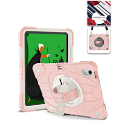 Rugged Tablet Case with Rotating Stand & Shoulder Strap (PINK) for iPad 10 2022 (10.9") / iPad 11 (A16) (Only Ground Shipping)