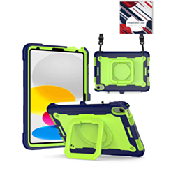 Full Body Protection Case with Square Kickstand (NAVY BLUE & GREEN) for iPad 10.2" (7th / 8th / 9th) / Air 3 / Pro 10.5 (Only Ground Shipping)