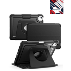 Magnetic Leather Case with Rotating Stand & Pen Holder - BLACK for iPad Air 11 2024 / 10 2022 (10.9") / Air 4 / Air 5 / Pro 11 (1st / 2nd / 3rd / 4th) (Only Ground Shipping)