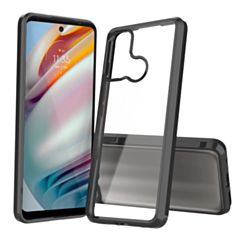 Moto G60 Hybrid Case with Air Cushion Technology - BLACK (Only Ground Shipping)
