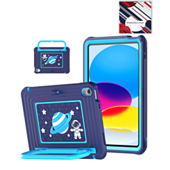 Kids SpaceGrip Tablet Case with Handle Stand (DARK BLUE) for iPad Mini 6 / 7 (Only Ground Shipping)