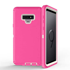 Galaxy Note 9 Heavy Duty Case Cover- PINK & WHITE (Only Ground Shipping)