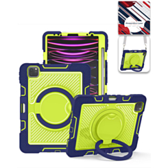 Multi-Functional Rugged Swivel Stand Case with Shoulder Strap (NAVY BLUE) for iPad Pro 13 (2024 / 2025) (Only Ground Shipping)