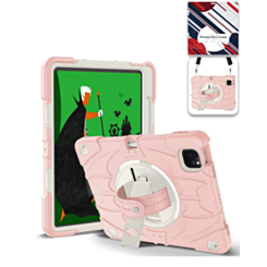 Rugged Tablet Case with Rotating Stand & Shoulder Strap (PINK) for iPad Pro 13 (2024 / 2025) (Only Ground Shipping)