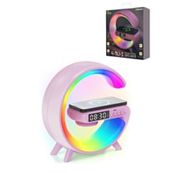 G Table Lamp & Fast Wireless Charging & Bluetooth Speakers (10W) PINK (Only Ground Shipping)