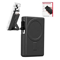 MagSafe-Compatible Pop-Up Magnetic Wallet with Adjustable Phone Stand (BLACK) (Only Ground Shipping)