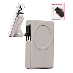 MagSafe-Compatible Pop-Up Magnetic Wallet with Adjustable Phone Stand (WHITE) (Only Ground Shipping)