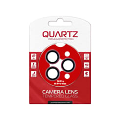 QUARTZ HD Tempered Glass with Metal Ring for iPhone 18 Pro / 18 Pro Max Back Camera (Burgundy)