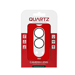 QUARTZ Back Camera Tempered Glass for iPhone Duo (Clear and Black)