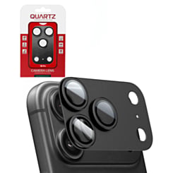 QUARTZ Metal Matte Armor with HD Tempered Glass for iPhone 18 Pro (Black)