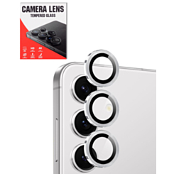 Camera Lens Protector with Metal Ring for Galaxy S24 (Marble Gray)