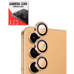 Camera Lens Protector with Metal Ring for Galaxy S24 (Sandstone Orange)