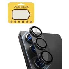 Metal Camera Lens Protector with Tempered Glass for Galaxy S24 (Onyx Black)