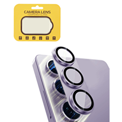 Metal Camera Lens Protector with Tempered Glass for Galaxy S24 Plus (Cobalt Violet)