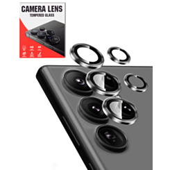 Camera Lens Protector with Metal Ring for Galaxy S24 Ultra (Titanium Black)