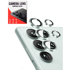 Camera Lens Protector with Metal Ring for Galaxy S24 Ultra (Titanium Green)