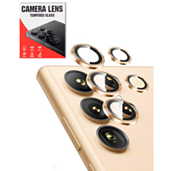 Camera Lens Protector with Metal Ring for Galaxy S24 Ultra (Titanium Orange)