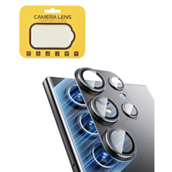 Metal Camera Lens Protector with Tempered Glass for Galaxy S24 Ultra (Titanium Gray)