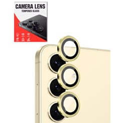 Camera Lens Protector with Metal Ring for Galaxy S25 (Pink Gold)