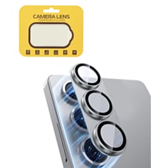 Metal Camera Lens Protector with Tempered Glass for Galaxy S25 (Silver Shadow)