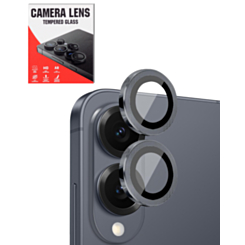 Camera Lens Protector with Metal Ring for Galaxy S25 Edge (Titanium Jet Black)