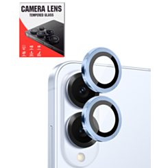 Camera Lens Protector with Metal Ring for Galaxy S25 Edge (Titanium Icy Blue)