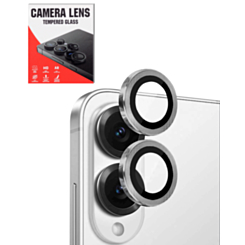 Camera Lens Protector with Metal Ring for Galaxy S25 Edge (Titanium Silver)