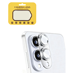 Metal Camera Lens Protector with Tempered Glass for Galaxy S25 Edge (Titanium Silver)