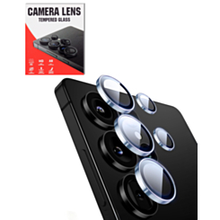 Camera Lens Protector with Metal Ring for Galaxy S25 Ultra (Titanium Silver Blue)