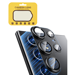Metal Camera Lens Protector with Tempered Glass for Galaxy S25 Ultra (Titanium Black)