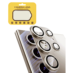Metal Camera Lens Protector with Tempered Glass for Galaxy S25 Ultra (Titanium Gray)