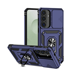 Dual Layers Hybrid Case with Metal Ring And Camera Protector for Galaxy S26FE (BLUE) (Only Ground Shipping)